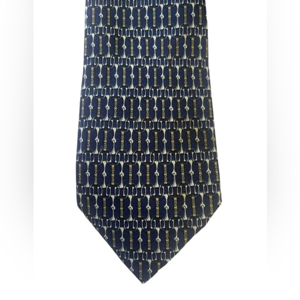 HERMES Patterned 100% silk tie - Picture 3 of 6